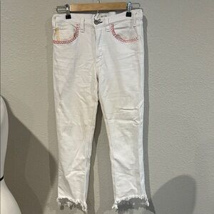 Maguire pWhite Frayed Hem Women Jeans